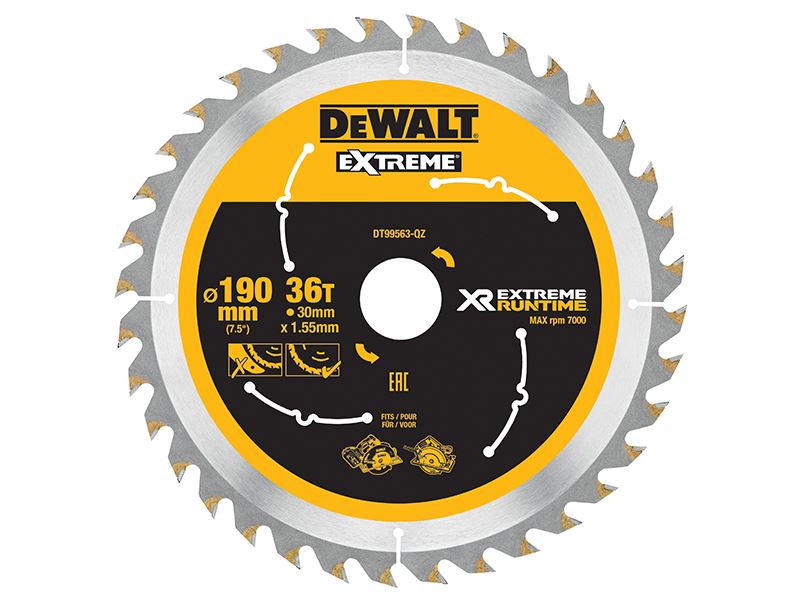 DEWALT XR FlexVolt kotoučová pila 190mm x 30mm, 36 zubů