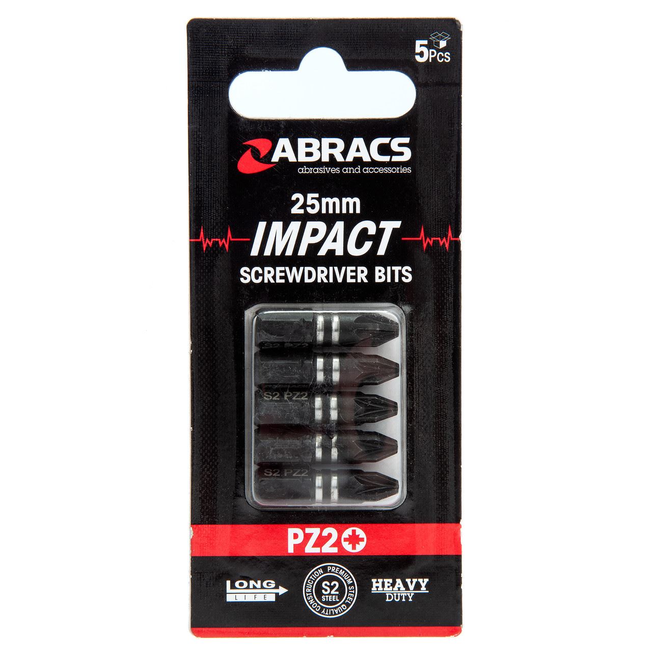 Abracs IPZ22505 PZ2 衝擊螺絲批咀 25毫米 (5支裝)