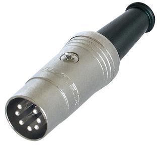 REAN 7-Pin DIN Male Connector, Silver Plated, 5mm Cable