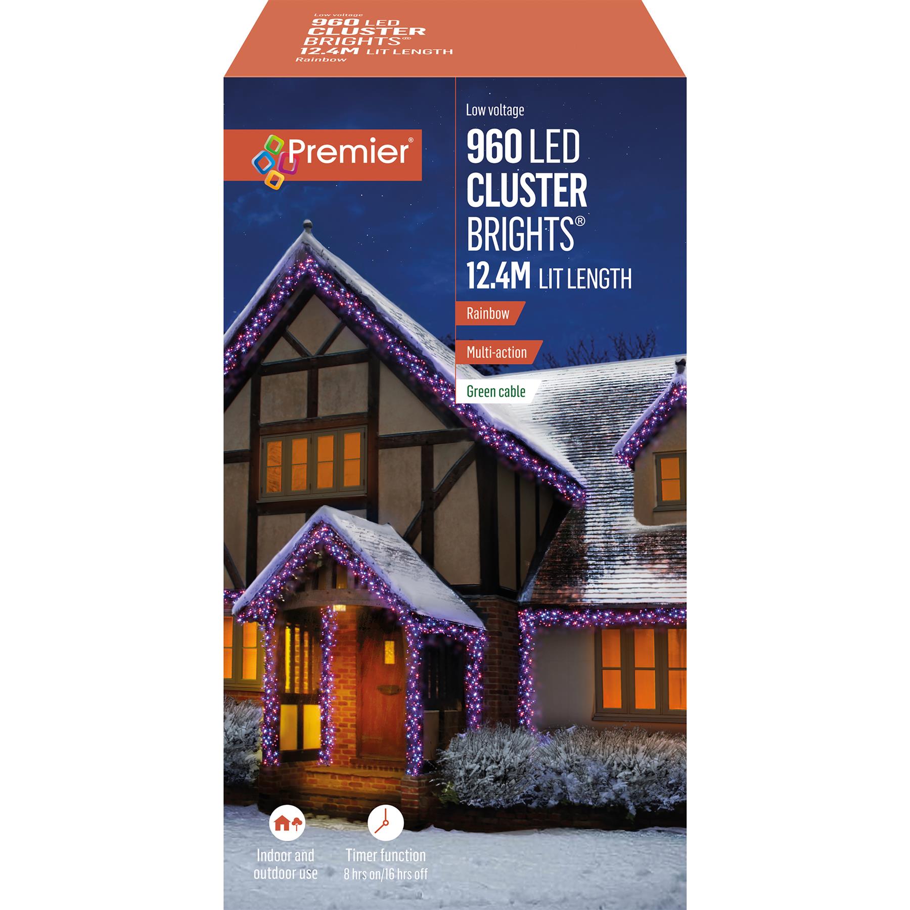 Premier Decorations 960 Luces LED Navideñas Multicolor (12,4m) con Temporizador