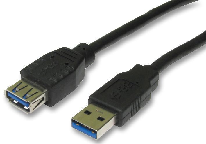 PRO SIGNAL כבל USB 3.0 זכר לנקבה, 1 מטר שחור