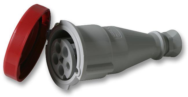 PRO POWER - Sócmhainn CEE 32A 415V, IP67, Dearg, Suiteáil Cábla