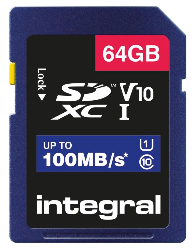 INTEGRAL SDHC UHS-I U1 V10 64GB SD 카드, 100MB/s