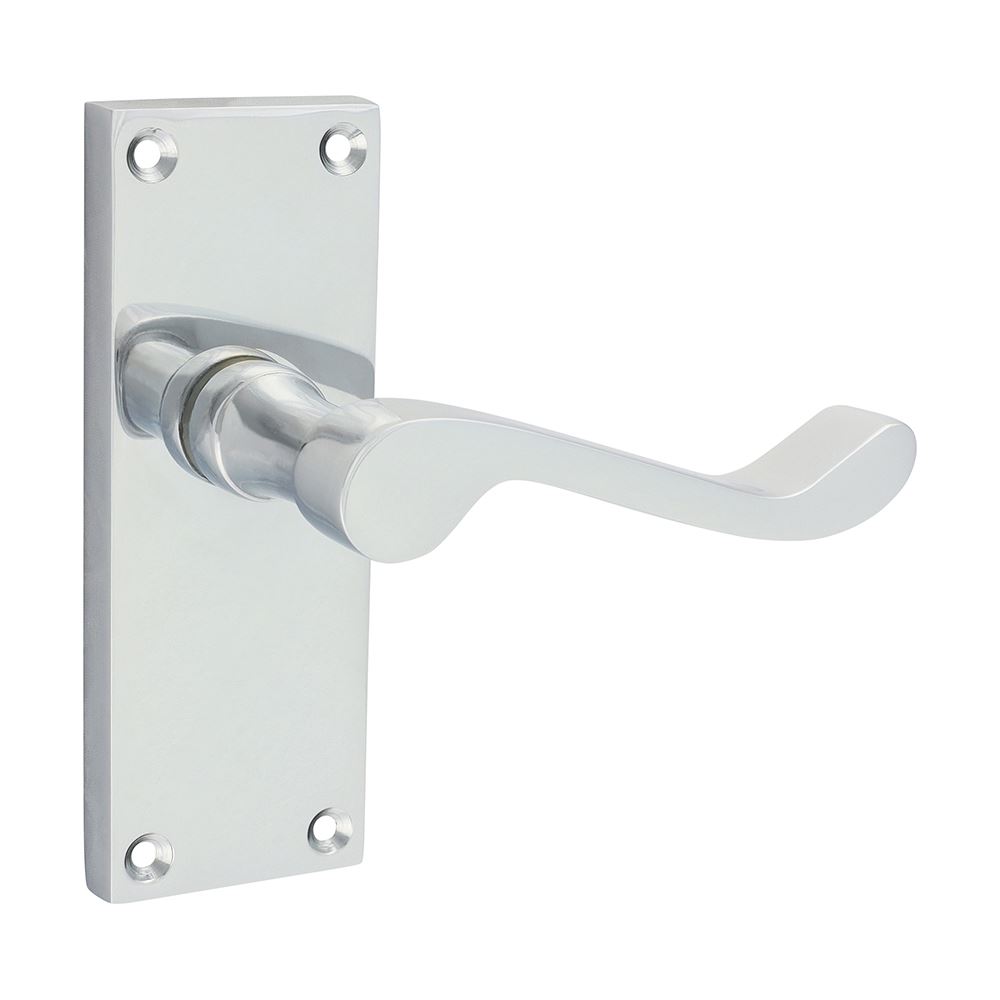 Timco Victorian Scroll Latch Handles, Polished Chrome - 2 Pack (114 x 42mm)