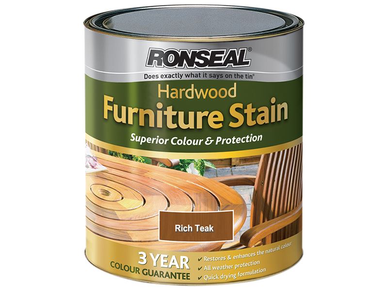Ronseal - Cecair Pengecatan Perabot Kayu Luaran Pelindung Ultimate, Warna Teak,