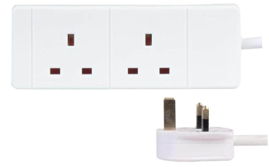 PRO ELEC 2구 연장선, 5m, 화이트, 13A