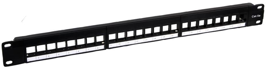 LMS DATA Cat5e 24-Port Feedthrough Patch Panel, 1U