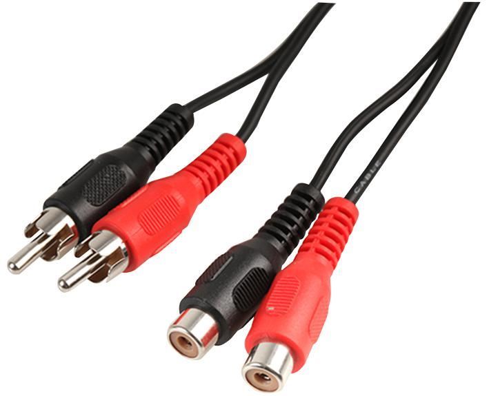 PRO SIGNAL Cavo RCA Maschio-Femmina 3m Nero, 2x2