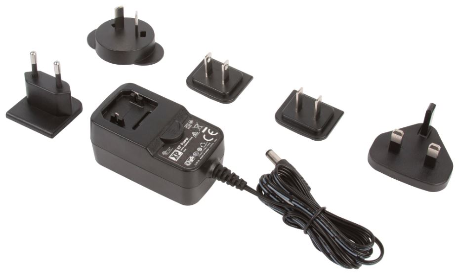 XP POWER - 12V, 3A, 36W 國際插頭電源 (VI級), 2.1mm插頭