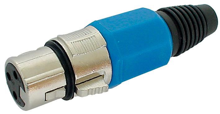 HiLo XLR Socket, 3 Pole, In-Line, Blue
