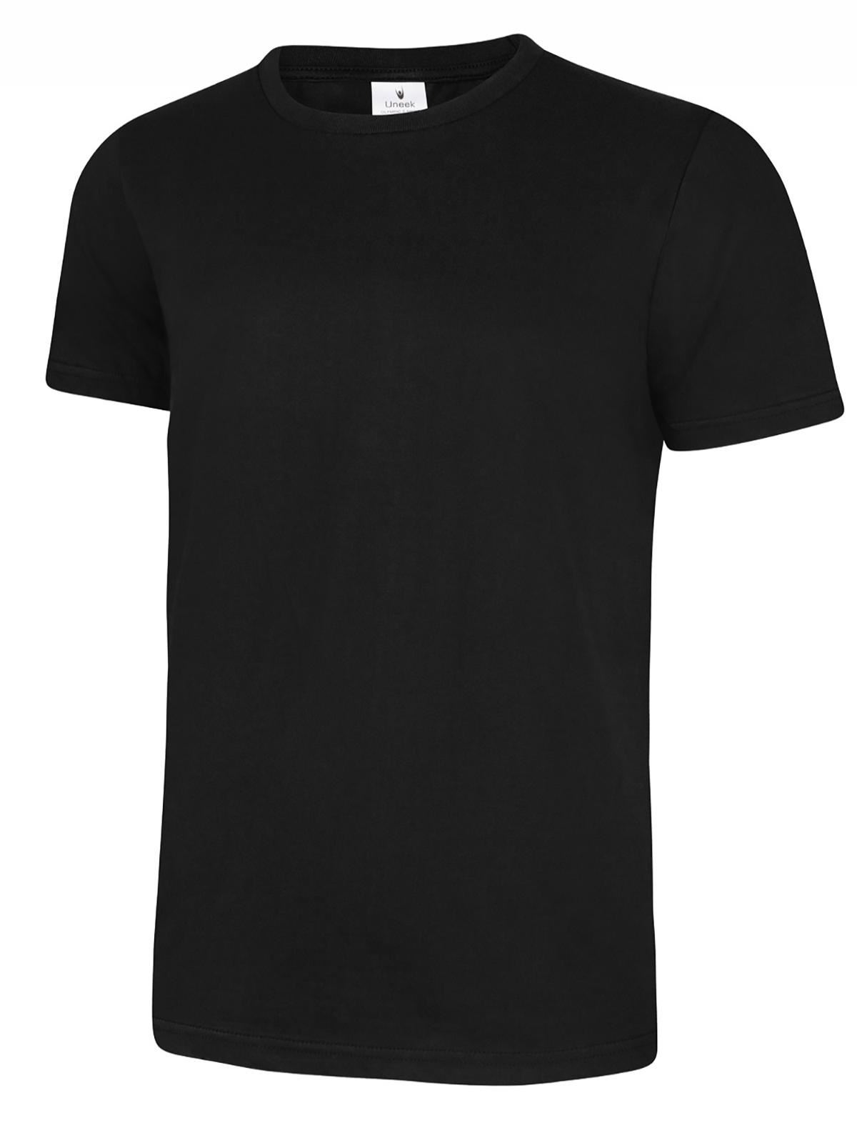 Uneek Unisex Olympic Cotton T-Shirt - Black, Size S