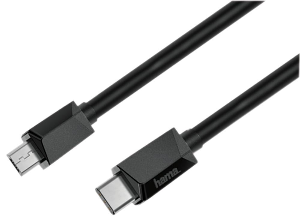 HAMA USB-C to Micro USB Cable, 2.0, 0.75m Black