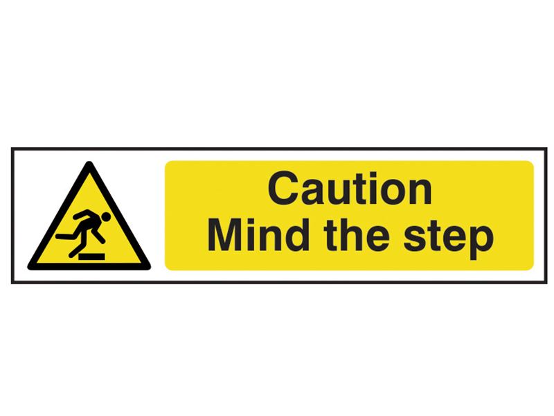 Scan Waarschuwing Pas Op Voor Trap PVC Veiligheidsbord, 200 x 50mm