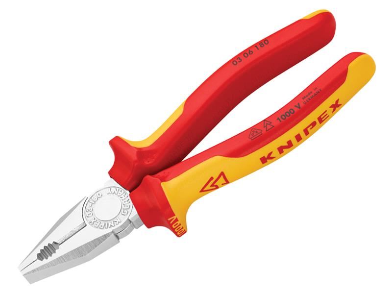 Knipex VDE 복합 펜치 180mm, 멀티 컴포넌트 그립