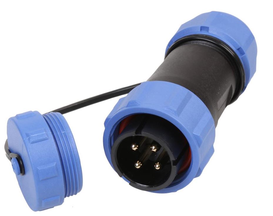 PRO ELEC Ploc Ciorclach 4-Chró, IP68, 7-12mm, Ceangaltán Snáithithe