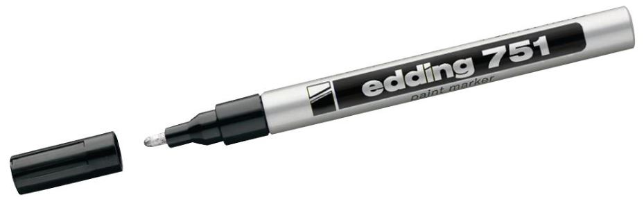 EDDING 751 Stylo Marqueur Permanent Pointe Fine - Argenté