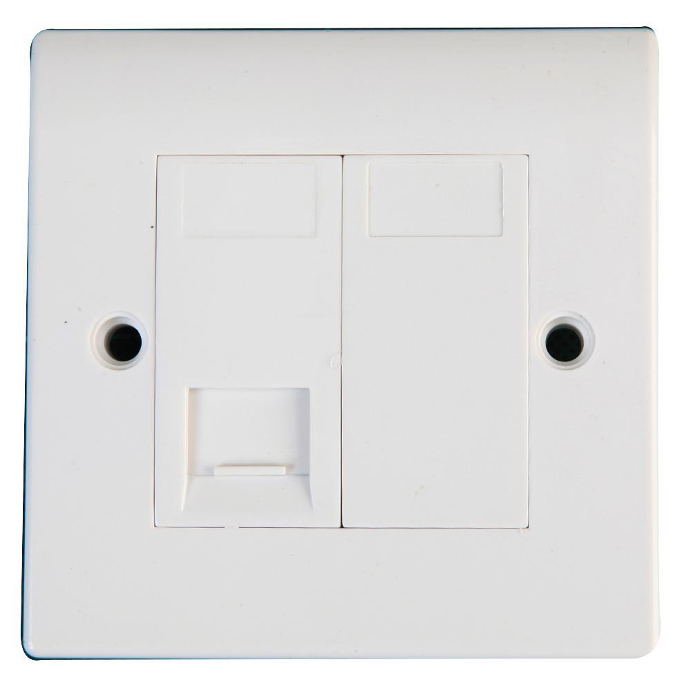 Vision V30-511 Secondary Telephone Socket Wall Plate, White