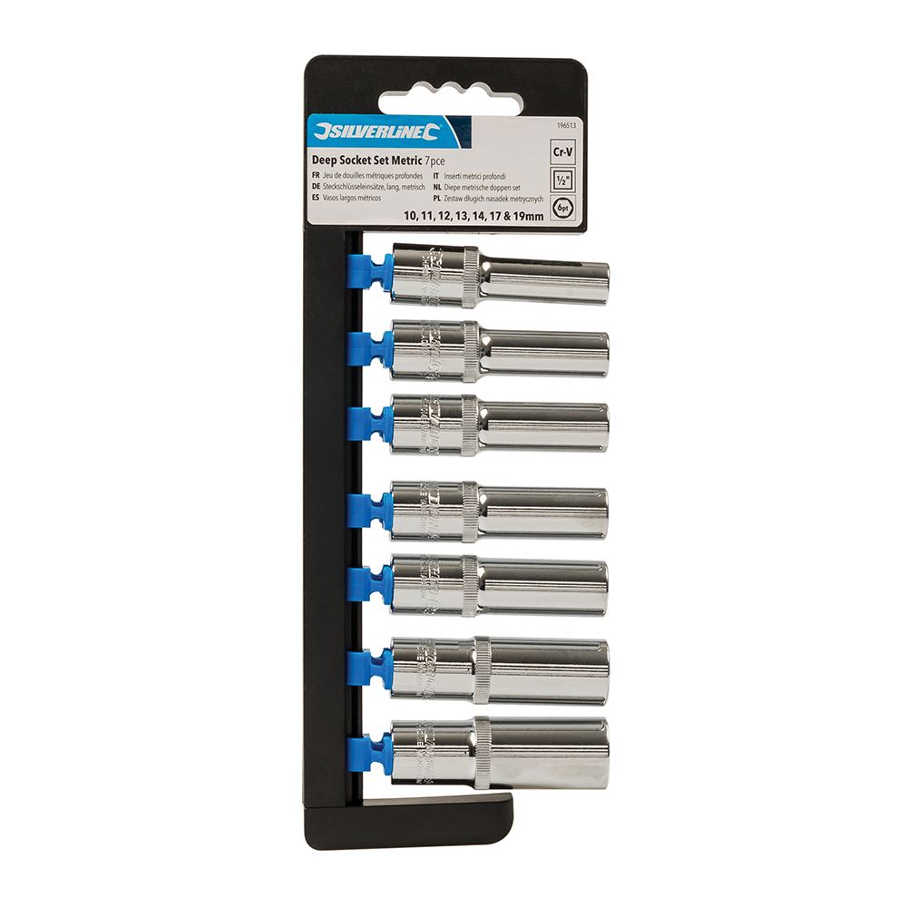 Silverline מערכת אומים חצי אינץ' 7 חלקים, 10-19 מ״מ