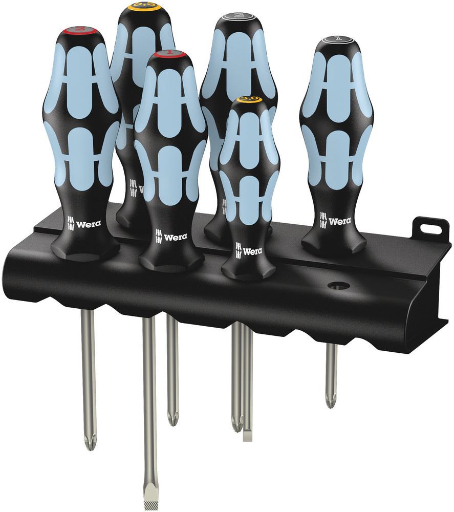 Wera Kraftform Plus Screwdriver Set, Stainless Steel, 6-Piece with Rack