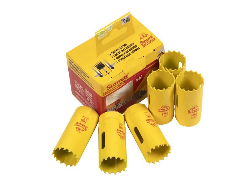Ensemble de 6 trépans bi-métal Starrett Fast Cut, diamètre 25mm
