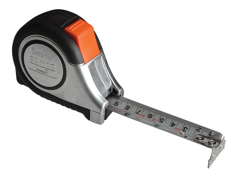 Bahco MTS Reversible Magnetic Tip Tape Measure, 5m/16ft, 25mm
