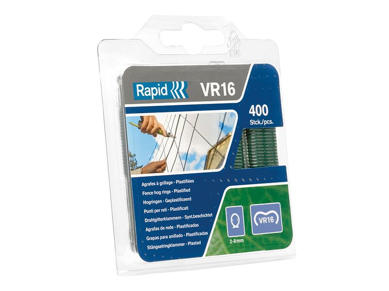 Rapid VR16 펜스 호그 링 1.3mm 강철, 400개 패키지 (그린)